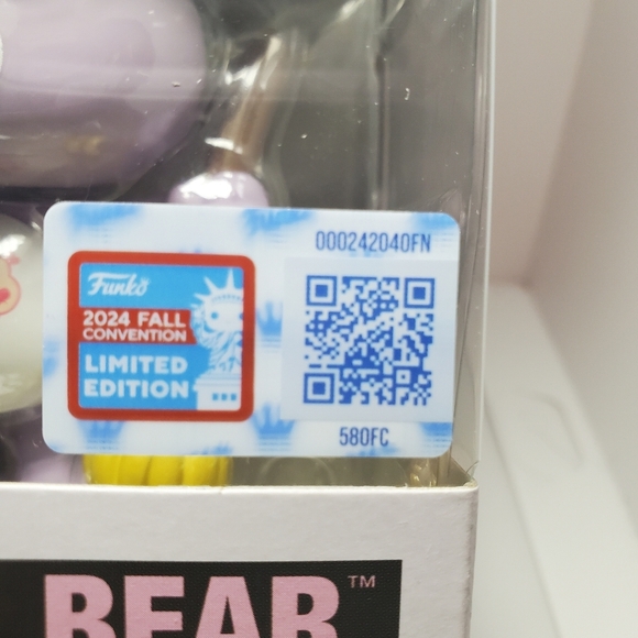 Funko Pop! Purple Care Bear 1417 Share Bear NYCC 2024 LE Sticker Witch Halloween - Picture 4 of 8